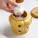 Pote Organizador de Cerâmica com Tampa de Madeira - Loja Sem Barreiras