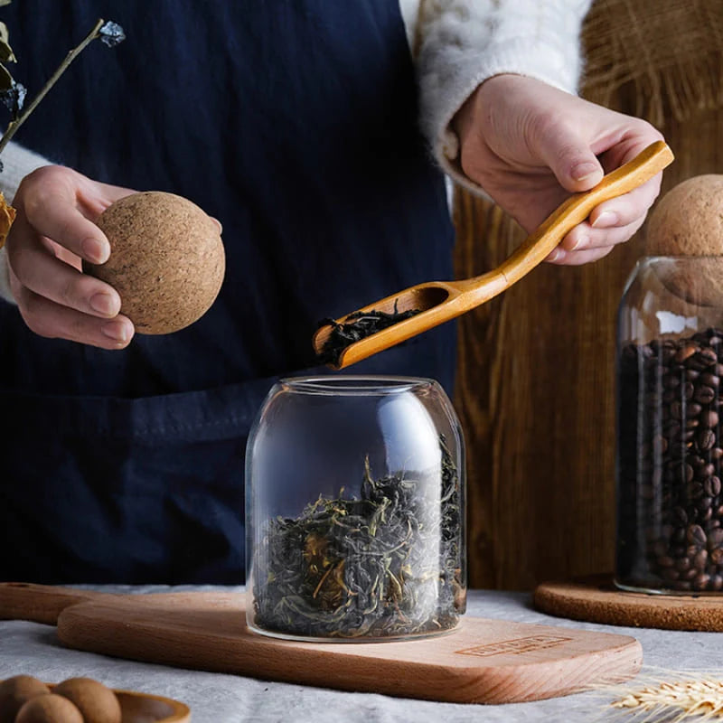 Potes de Vidro Borossilicato com Tampa Cortiça - Loja Sem Barreiras