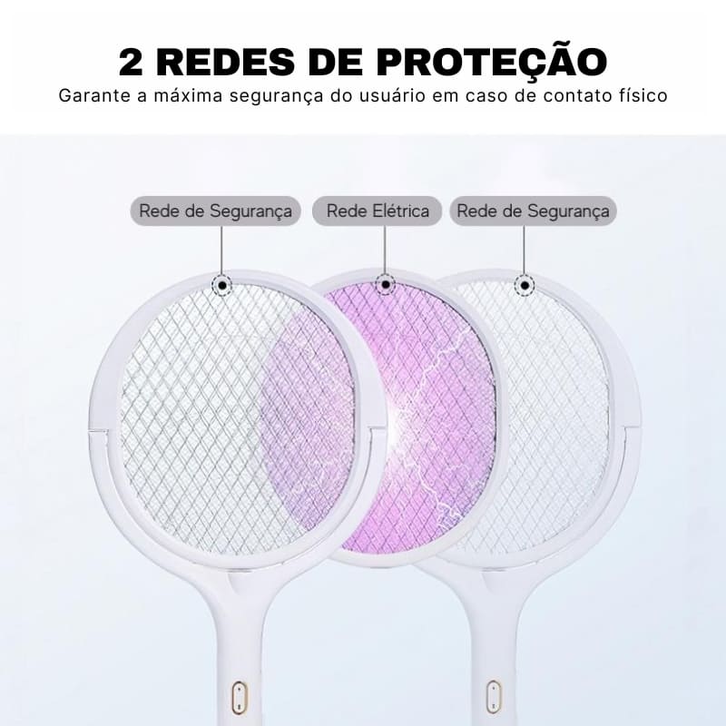 Raquete Mata Mosquito Elétrica com luz UV - Loja Sem Barreiras