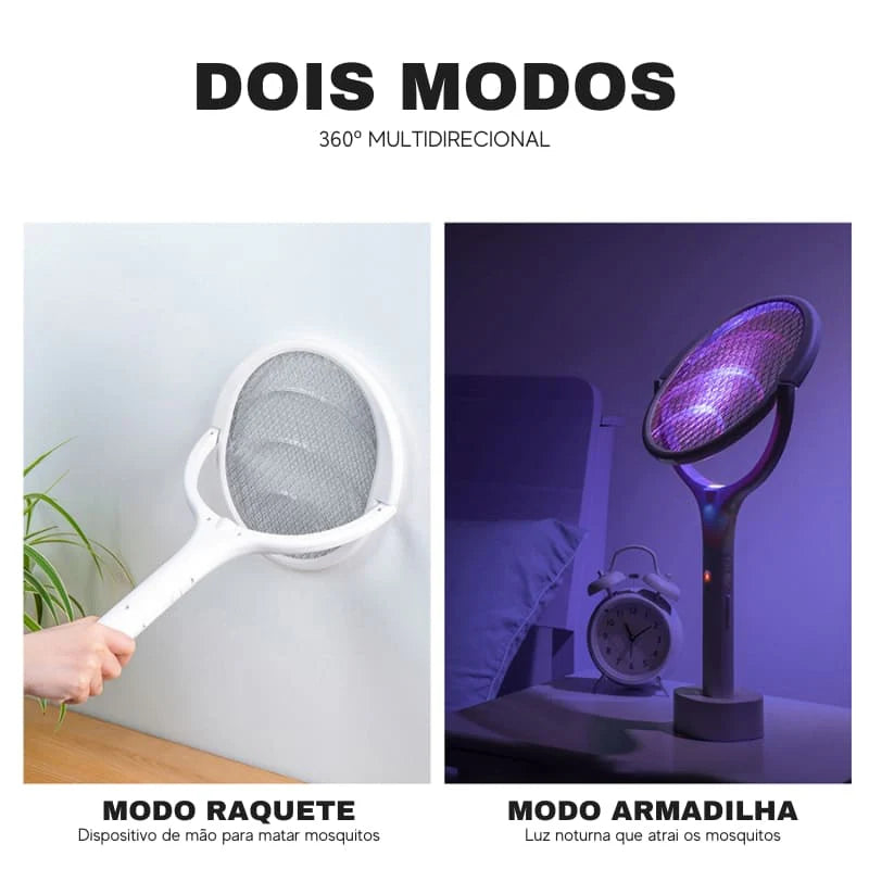 Raquete Mata Mosquito Elétrica com luz UV - Loja Sem Barreiras