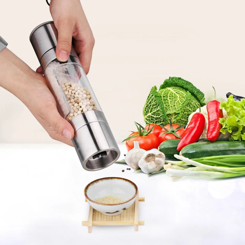 Moedor de Pimenta e Temperos Manual Inox 2 em 1
