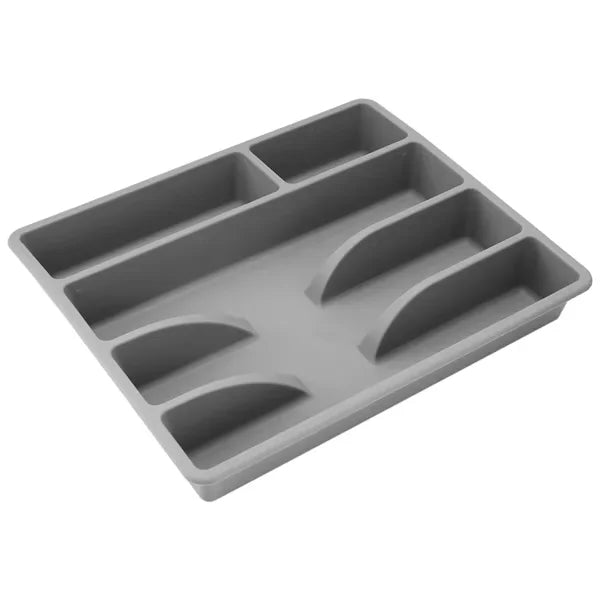 Organizador de Talheres Para Gaveta com 5 Divisórias Cinza