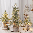 Árvore de Natal de Mesa Artificial com Neve e Luz