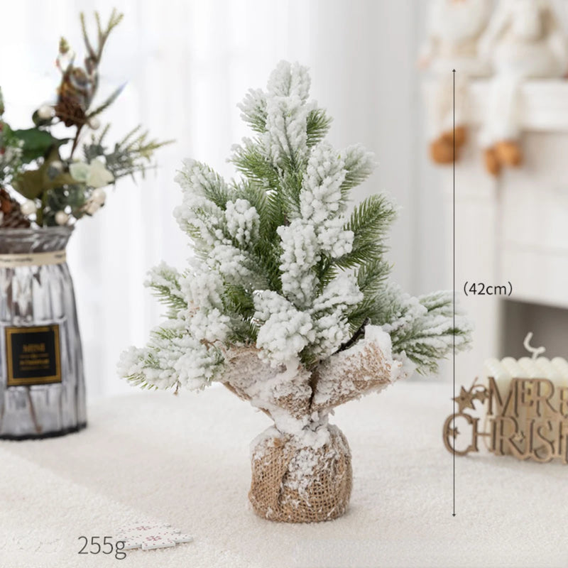 Árvore de Natal de Mesa Artificial com Neve e Luz
