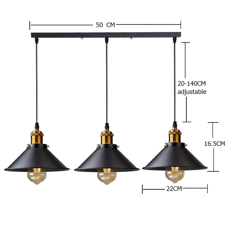 Luminária Pendente Vintage para Cozinha Moderna e Sala de Jantar