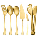 Kit Utensílios de Cozinha 6 Peças em Aço Inox Dourado e Prata