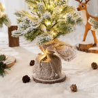 Árvore de Natal de Mesa Artificial com Neve e Luz