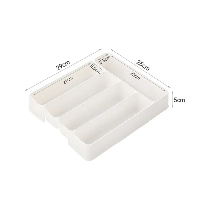 Organizador de Talheres Branco com Divisórias