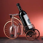 Suporte de Vinho Decorativo Metal Formato Bicicleta Design Retro Cobre