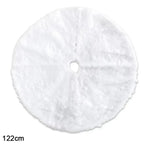 Saia para árvore de Natal Redonda Plush Neve Branca - Loja Sem Barreiras