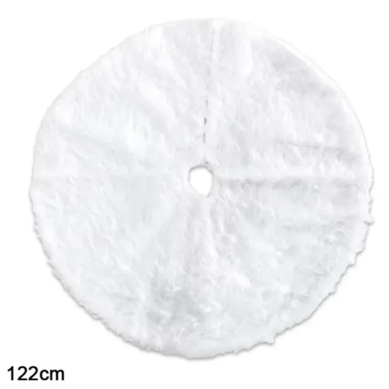 Saia para árvore de Natal Redonda Plush Neve Branca - Loja Sem Barreiras