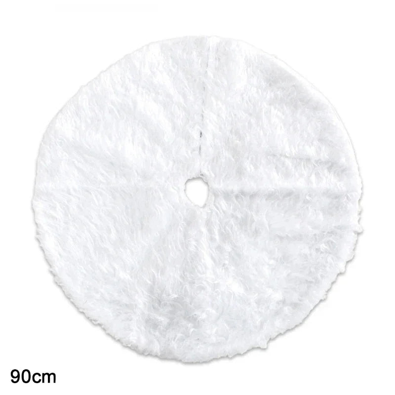 Saia para árvore de Natal Redonda Plush Neve Branca - Loja Sem Barreiras