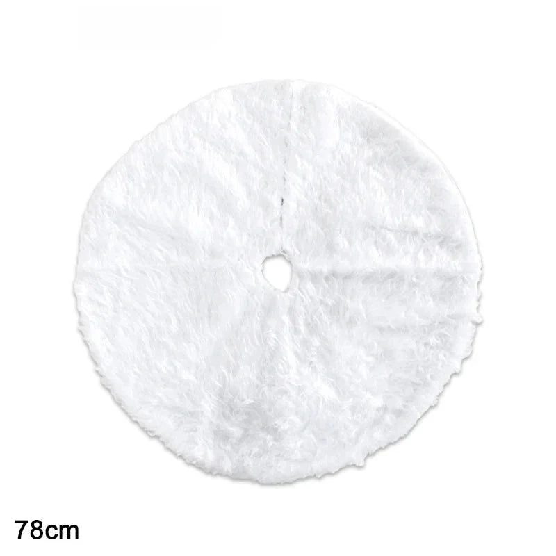Saia para árvore de Natal Redonda Plush Neve Branca - Loja Sem Barreiras