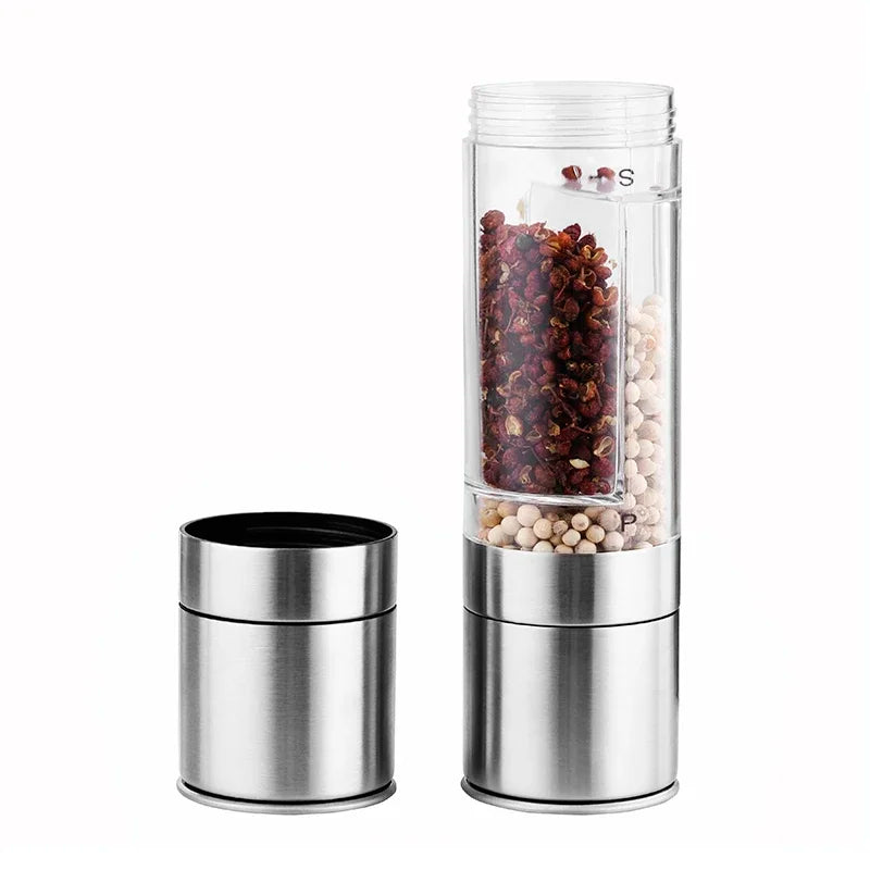 Moedor de Pimenta e Temperos Manual Inox 2 em 1