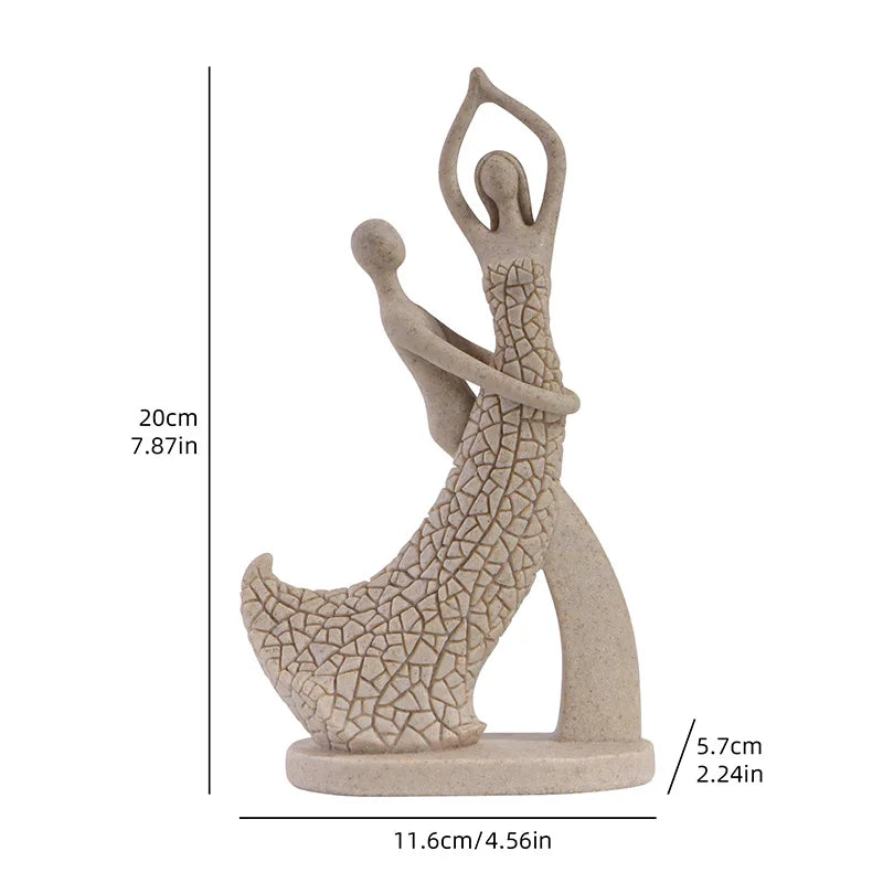 Escultura Abstrata de Casal para Mesa e Decoração Moderna