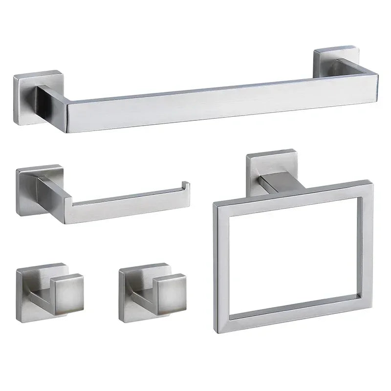 Kit Acessórios para Banheiro de Aço Inox 5 Peças