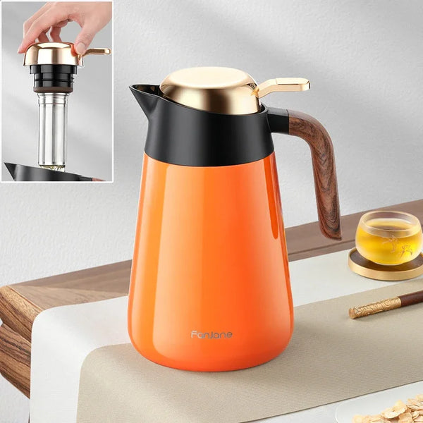 Garrafa Térmica Café Chá Inox 1.6L com Isolamento a Vácuo