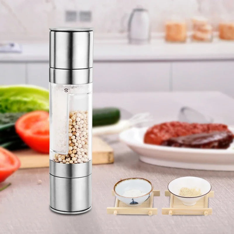 Moedor de Pimenta e Temperos Manual Inox 2 em 1