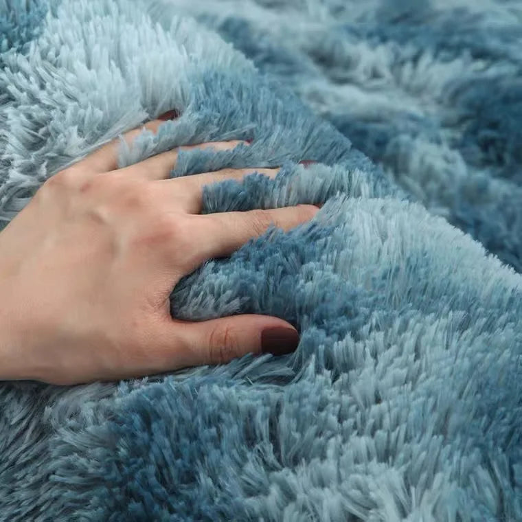 Tapete Felpudo Azul Antiderrapante para Sala e Quarto - Loja Sem Barreiras