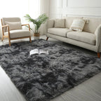 Tapete Felpudo Cinza Escuro Mescla Antiderrapante para Sala - Loja Sem Barreiras