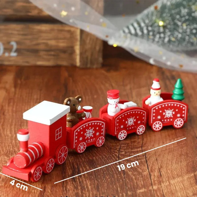 Trenzinho Natalino de Madeira Para Mesa Decoração de Natal - Loja Sem Barreiras